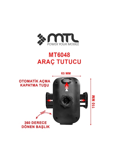 Extra Uzun Güçlü Esnek Kollu Dayanıklı Araç İçi Telefon Tutucu Otomatik Kilitli Güçlü Vantuz