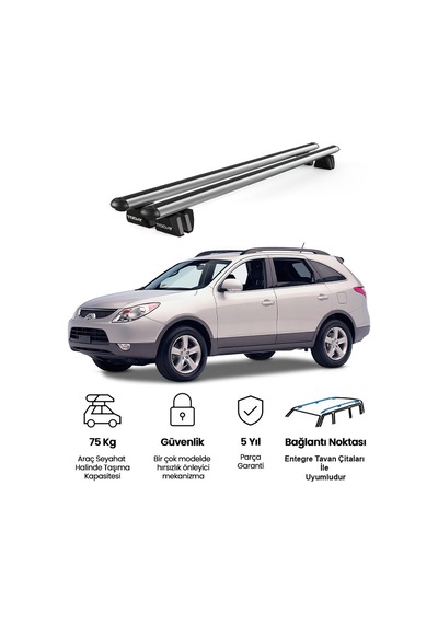 Pençe Hyundai İx55 Ara Atkı 2008-2012 Uyumlu Gri Ara Atkı Port Bagaj Tavan Barı