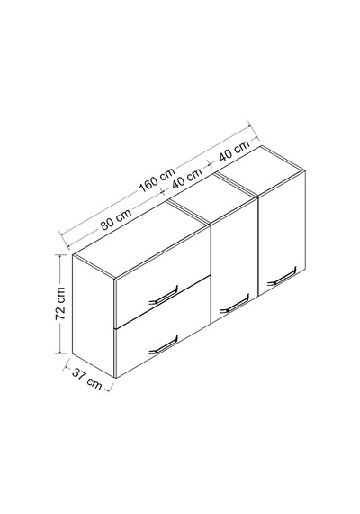 Minar 160 Cm Mutfak Dolabı Beyaz 160-b2-üst Modül