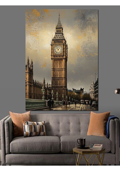 Ahşap Tablo Tarihi Londra Big Ben Manzarası