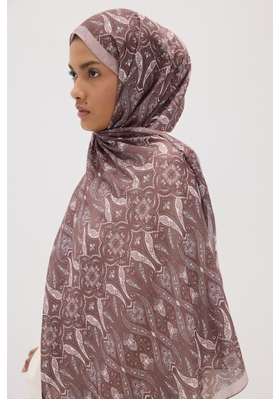 Mirsoy Scarf Rüya Pamuk Etnik Desen Şal Açık Vizon