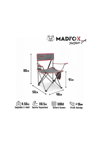 Madfox Trekmate Strap Katlanır Outdoor Koltuk Yeşil Çok Renkli