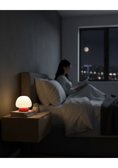 Elana Design Mumi Mantar Abajur - Abajur Ve Çocuk Gece Lambası - Kırmızı