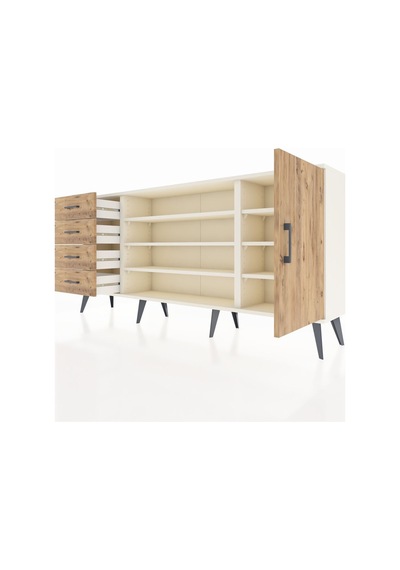 Arges Konsol 6 Raflı 4 Çekmeceli Tek Kapaklı 176x30x83 Aytaşı-çam/çam Çam/çam Arges Konsol 6 Raflı 4 Çekmeceli Tek Kapaklı 176x30x83 Aytaşı-çam/çam Çam/çam