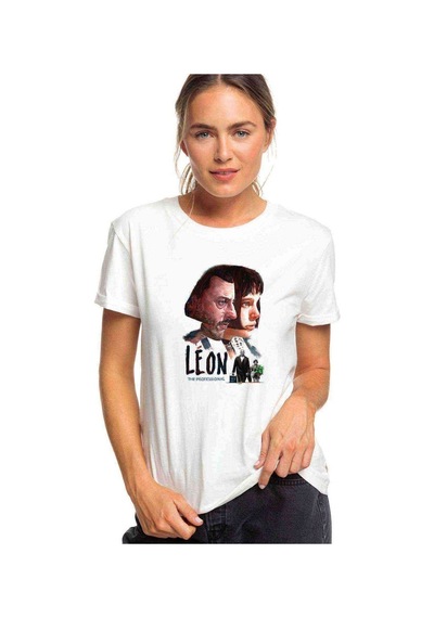 Mathilda & Leon Sevginin Gücü The Baskılı Beyaz Kadın Tshirt