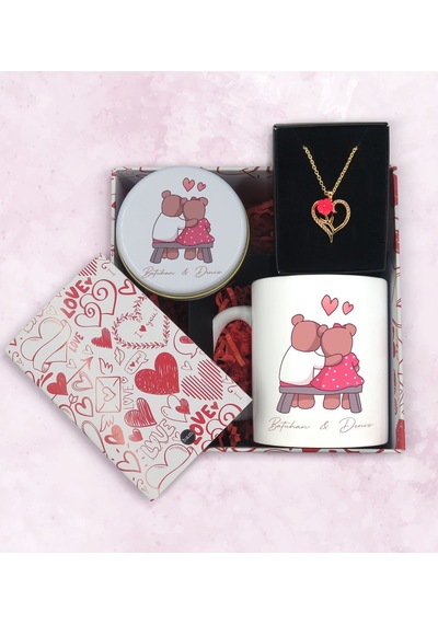 BK Gift Sevgiliye Özel Kutuda Hediye Seti, Kupa Bardak, Sevgili Hediyesi, Aşk Kolyesi, Kokulu Mum,Yıl Dönümü Hediyesi-4