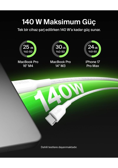 Boostcharge Pro 2 Si 1 Arada 140 W Usb-c - Usb-c Şarj Kablosu, Örgülü Çift Şarj Kablosu, Akıllı Güç Paylaşımı İle Hızlı Şarj, Macbook, İphone, İpad, Samsung, Pixel Ve Daha Fazlası İçin, Beyaz Boostcharge Pro 2 Si 1 Arada 140 W Usb-c - Usb-c Şarj Kablosu, Örgülü Çift Şarj Kablosu, Akıllı Güç Paylaşımı İle Hızlı Şarj, Macbook, İphone, İpad, Samsung, Pixel Ve Daha Fazlası İçin, Beyaz
