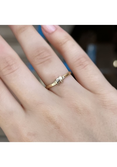 14k Altın Taşlı Fil Yüzük