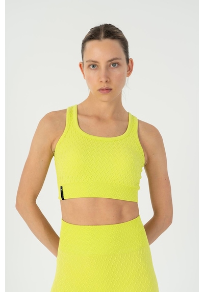 Maraton Slimfit Kadın Kapalı Yaka Neon Yeşil Bra Neon Yeşil