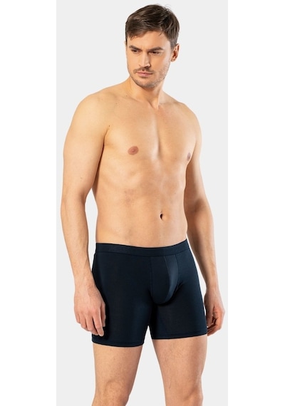 Cacharel Erkek Likralı Uzun Boxer Bel Bantlı 1336/Lacivert 001
