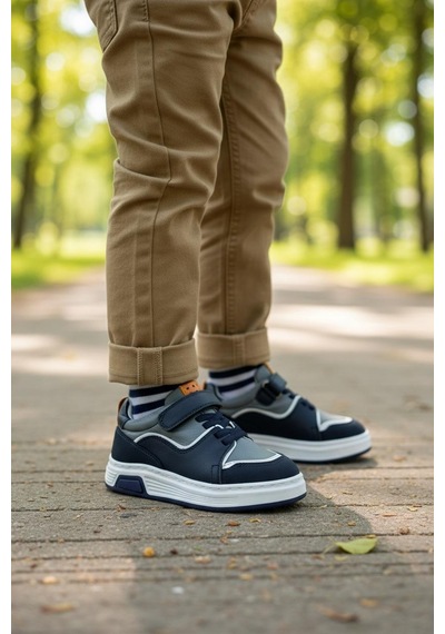 Tuğba Ortopedi 259 Çocuk Okul Öncesi Deri Sneaker Lacivert