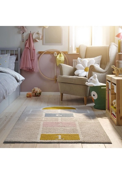 Ikea Stäppsparv Çocuk Oyun Halısı 100 X 160 Cm Bej - Sarı - Pembe - Beyaz Çok Renkli