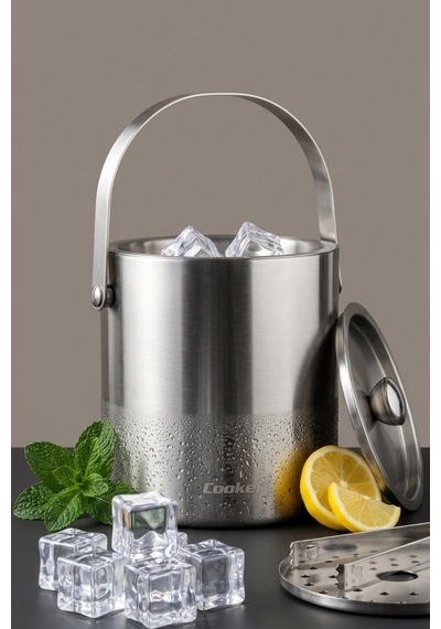 Cooket 2 Litre Çelik Buz Kovası Yk1839 Gümüş