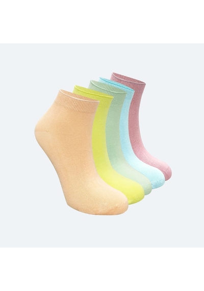 Kral Socks Kadın Bambu Patik 5 Adet Dikişsiz Görünmez Parfümlü Çorap Asorti