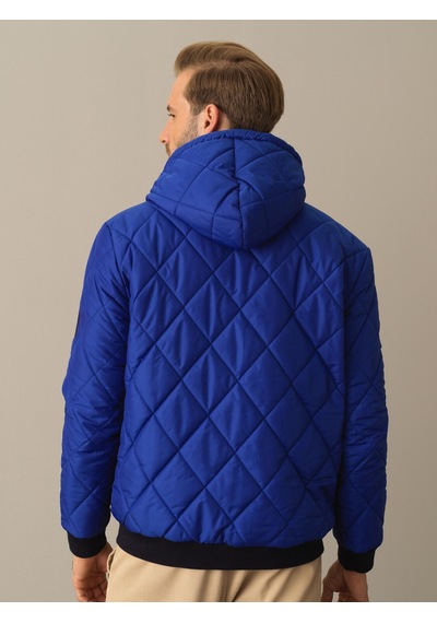 Xint Mavi Regular Fit Kapüşonlu Pamuklu Çift Taraflı Mont 195039