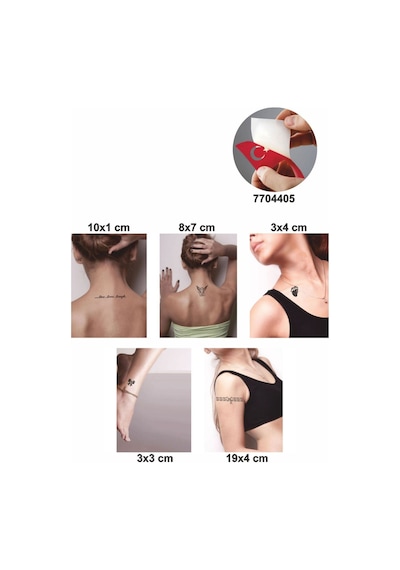 Enhavalı Yaşa Sev Gül Geçici Dövme Kına Şablonu 5'li