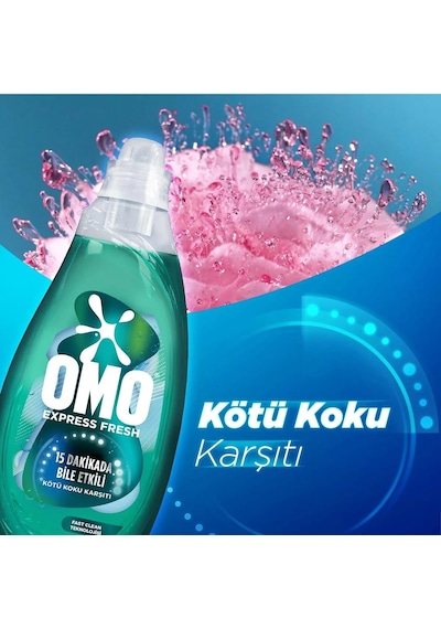 Omo Express Beyaz & Renkliler Sıvı Çamaşır Deterjanı 4 x 1480 ML
