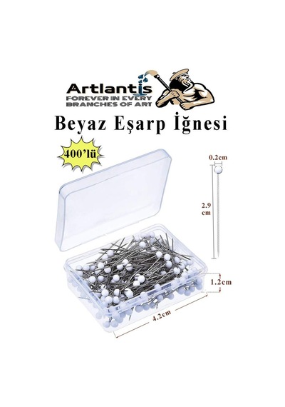 Eşarp İğnesi Beyaz 400 Lü 1 Paket Türban İğnesi Başörtüsü Toplu İğne Şal Düğün Nikah Nişan Kına Sünnet Takı İğnesi