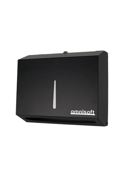 Omnisoft Paslanmaz Z Katlama Kağıt Havlu Dispenseri Siyah 200'Lü
