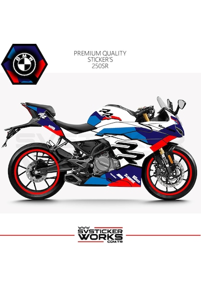 Cfmoto 250sr Kaplama Bmw Hp4 Desen Motor Kaplama Modeli Hazır Kit Beyaz