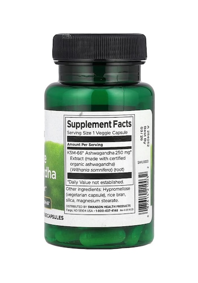 Swanson Vitamins, Ultimate As-hw-aga-ndha, 250 Mg, 60 Veggie Capsules