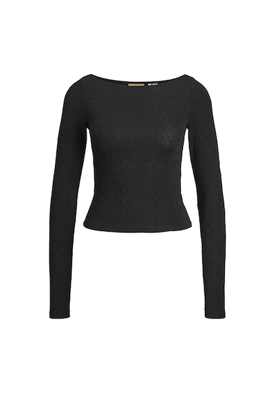 Jack & Jones Kadın Simli Kumaş Crop Top - Sigga Black