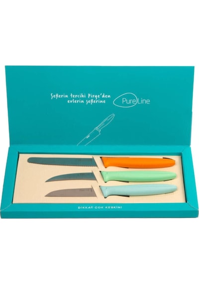 Pirge Pure Line Sebze Meyve Bıçak Seti 46100 Siyah