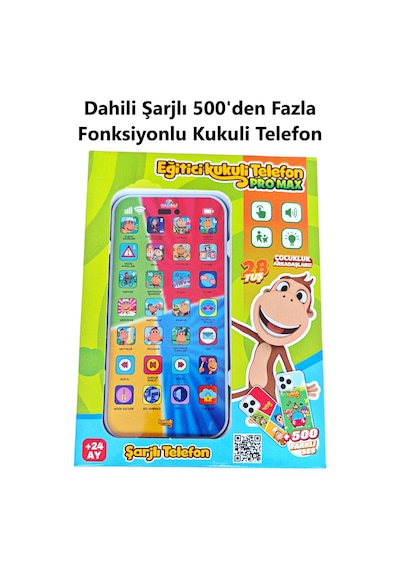 Şarjlı Kukuli Telefon Pro Max Dokunmatik 500+ Fonksiyonlu Türkçe Sesli Işıklı Müzikli Lisanslı