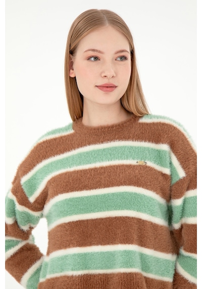 U.S. Polo Assn. Kadın Camel Bisiklet Yaka Kazak 50293145-VR015