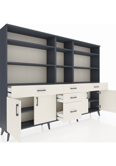 Arges Dolap 11 Raflı 5 Çekmeceli 4 Kapaklı 220x30x163 Antrasit-aytaşı Aytası - Antrasıt Arges Dolap 11 Raflı 5 Çekmeceli 4 Kapaklı 220x30x163 Antrasit-aytaşı Aytası - Antrasıt