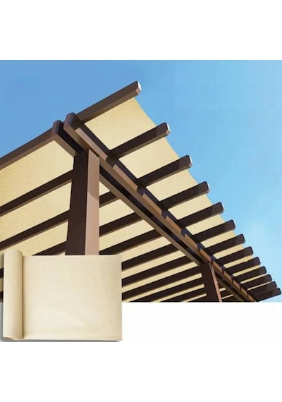 %95 Güneş Koruması Sağlayan Kuşgözlü Gölgelik File 1m X 1m - Bej - Bahçe, Balkon Ve Çit Kullanımına Uygun