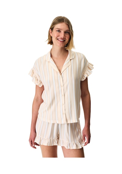 Penti Bej Quinn Çizgili Gömlek Şortlu Pijama Takımı