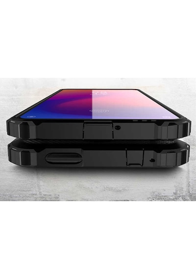 Kilifone - One Plus 7 Pro Uyumlu - Kılıf Çift Katman Koruyucu Crash Military Tank Kılıf - Siyah Siyah