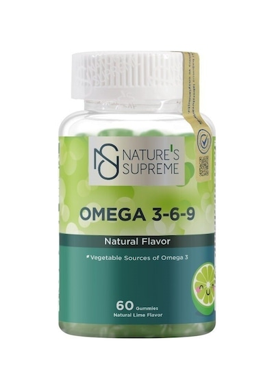 Natures Supreme Vegan Omega 3-6-9 60 Çiğnenebilir Form Yeşil Limo