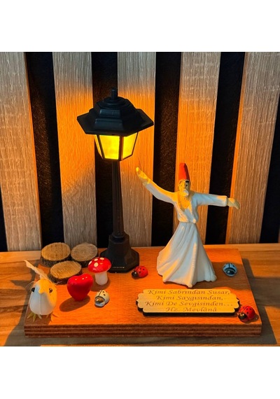 Mevlânâ Işıklı Biblo Özel Kutulu Manevi Hediye Myk Hediye Ve Sanat Atölyesi Üretimi Dekoratif Semazen Biblo