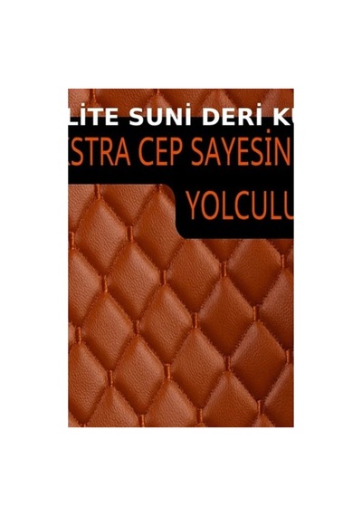 Suni Deri Oto Koltuk Minderi Silinebilir Leke Tutmaz Kapitone 2'li Taba