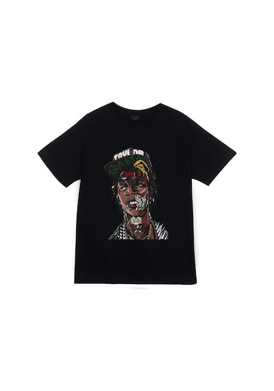 Stoned&Fame Unisex Siyah Wiz Khalifa Baskılı T-shirt SIYAH
