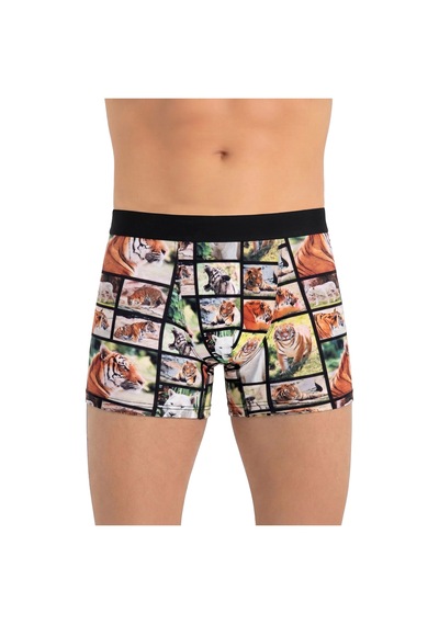 Just Inner Erkek Pamuklu Boxer Dijital Baskı Ekstra Konforlu Kalıp 138000 Bej