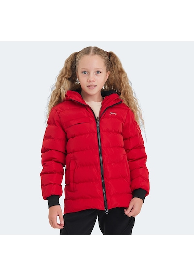 Slazenger CALISTO Çocuk Kapüşonlu Şişme Kırmızı Mont & Kaban