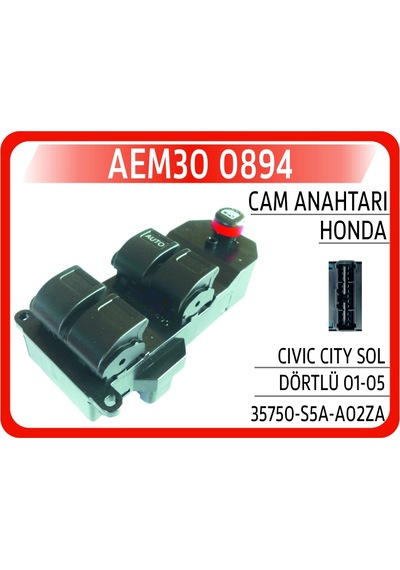 Aem Cam Açma Düğmesi Sol Takım Honda Cıvıc 1.4l D14z6 1.6l D16v1 D16w7 Vtec Ep Es Eu Kasa 01-05 / Cr -v 2.0l K20a4 Rd8 Kasa 02-06 Aem30 0894 35750s9a405 35750s5lt01 35750s5sg01 Aem Cam Açma Düğmesi Sol Takım Honda Cıvıc 1.4l D14z6 1.6l D16v1 D16w7 Vtec Ep Es Eu Kasa 01-05 / Cr -v 2.0l K20a4 Rd8 Kasa 02-06 Aem30 0894 35750s9a405 35750s5lt01 35750s5sg01
