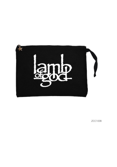 Zepplin Giyim Lamb Of God Logo Siyah Clutch Astarlı Cüzdan / El Çantası