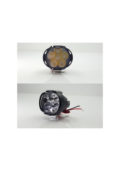 2 Adet 6 Ledli Motosiklet Scooter Uyumlu Led Sis Farı Çakar Ve Sabit Mod Açma Kapatma Tuşlu Lamba