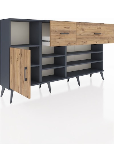 Arges Konsol 6 Raflı 2 Çekmeceli Tek Kapaklı 176x30x99 Antrasit-çam Atlas Çam - Antrasıt Arges Konsol 6 Raflı 2 Çekmeceli Tek Kapaklı 176x30x99 Antrasit-çam Atlas Çam - Antrasıt