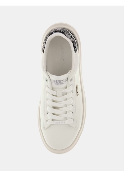 Guess Elbina Hakiki Deri Kadın Sneaker Ayakkabı Flfe10ele12 Gümüş