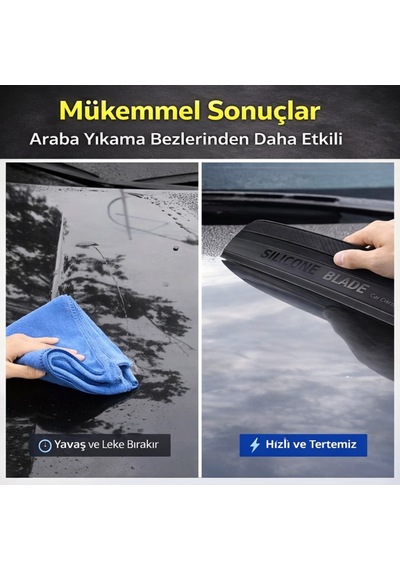 Polham 30cm Premium Silikon Araç Kurulama Sileceği İz Bırakmaz, Çizmez,cam, Ayna Ve Duşakabin Uyumlu