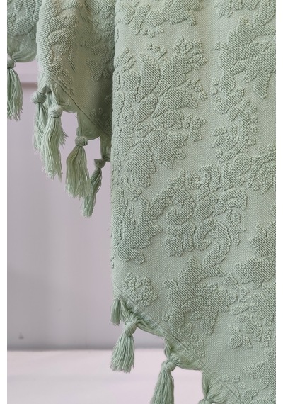 Sevim Otantik Saçaklı Banyo Havlusu - 90x150 Cm - Yüksek Su Emiciliği Acıkyesıl Açık Yeşil