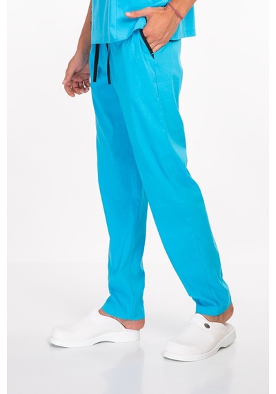 Unisex Gökyüzü Mavi Likralı Doktor Pantolonu Hemşire Alt Üniforma Scrubs Gökyüzü Mavi Gökyüzü Mavi