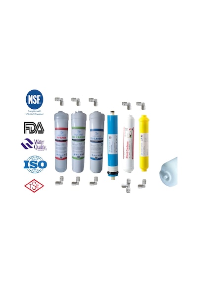Aquafly 12" Inline 6lı Takım Mineral Su Arıtma Filtresi Kapalı
