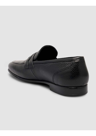 Cabani Hakiki Deri Siyah Loafer Erkek Ayakkabı Siyah