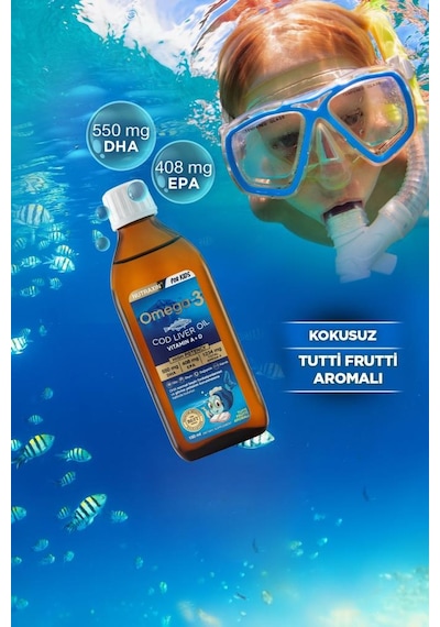 Nutraxin For Kids Omega-3 Balık Yağı Takviye Edici Gıda 150 ML